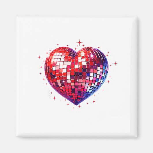 Happy Valentine's Day Funny Coquette Red Disco Bal マグネット (正面)