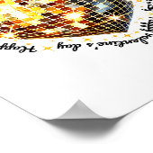 Happy Valentine's Day Funny Gold Coquette Disco Ba ポスター (角)