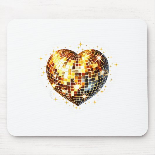 Happy Valentine's Day Funny Gold Coquette Disco Ba マウスパッド (正面)