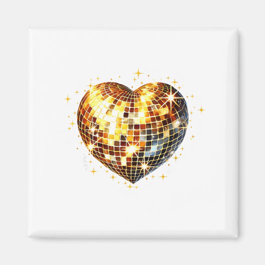 Happy Valentine's Day Funny Gold Coquette Disco Ba マグネット (正面)
