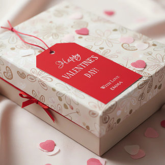 Happy Valentine's Day Gift Tag with Elegant Design ギフトタグ