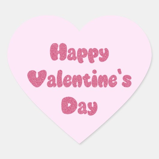 Happy Valentine's Day Glitter ハートシール (正面)