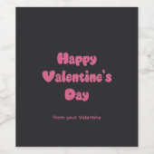 Happy Valentine's Day Glitter ワインラベル (シングルラベル)
