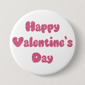 Happy Valentine's Day Glitter Button 缶バッジ (正面)