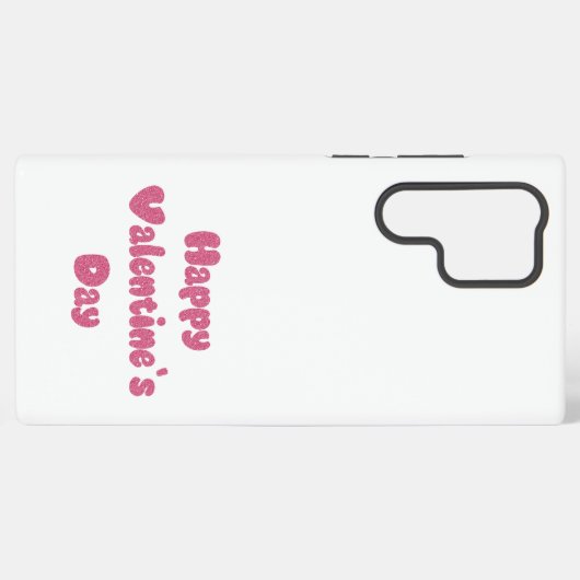Happy Valentine's Day Glitter Samsung Galaxyケース (裏面横)