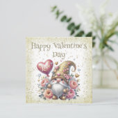 Happy Valentine's Day Gnome カード (スタンド正面)