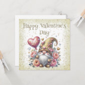 Happy Valentine's Day Gnome カード (正面/裏面インサイチュ)