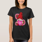 Happy Valentine's Day Gnome With Leopard Heart Sun Tシャツ (正面)