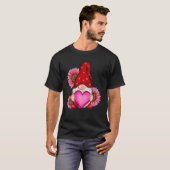 Happy Valentine's Day Gnome With Leopard Heart Sun Tシャツ (正面フル)