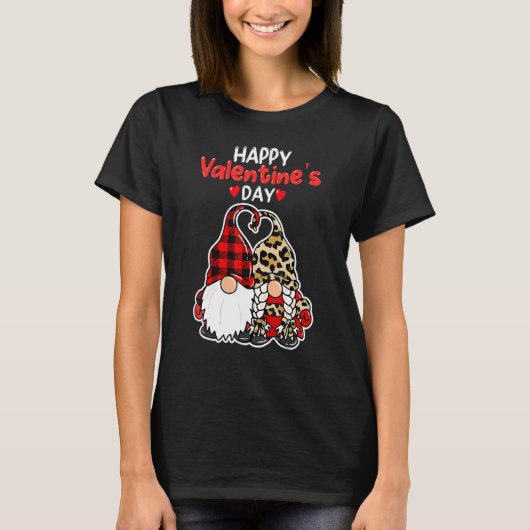 Happy Valentines Day Gnomes Couple Valentines Day Tシャツ (正面)