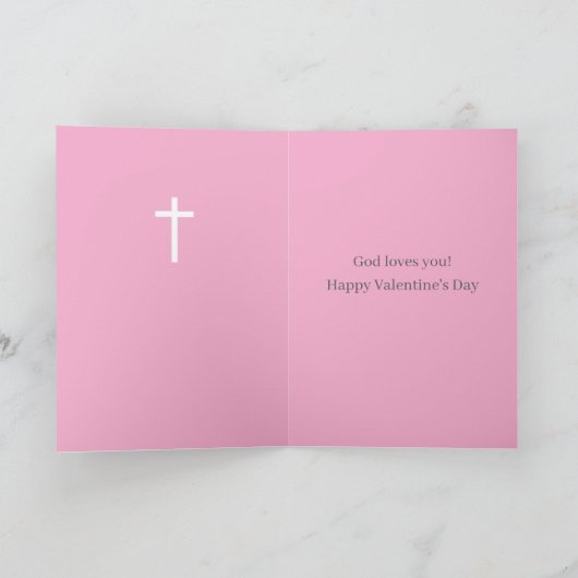 Happy Valentine's Day God is Love Scripture Tulips カード (内部)