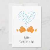 Happy Valentine's Day Golden Fishes Love Heart シーズンカード (正面)