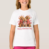 Happy Valentines Day Goldendoodle Dogs Tシャツ (正面)
