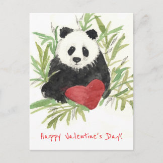 Happy Valentine's Day Grandson Panda Bear シーズンポストカード
