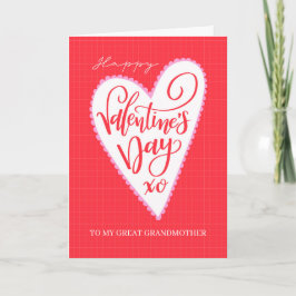 Happy Valentine's Day Great Grandmother Big Heart  カード