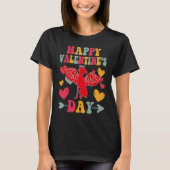 Happy Valentines Day Greyhound Heart Love Groovy Tシャツ (正面)