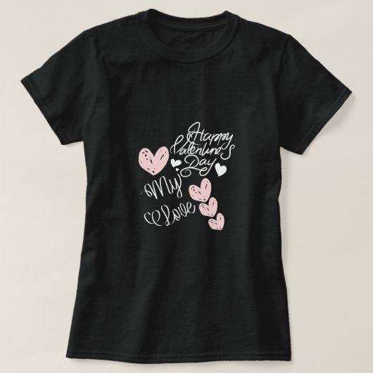 Happy Valentine's Day  Hand Drawn Hearts Tee Tシャツ (デザイン正面)