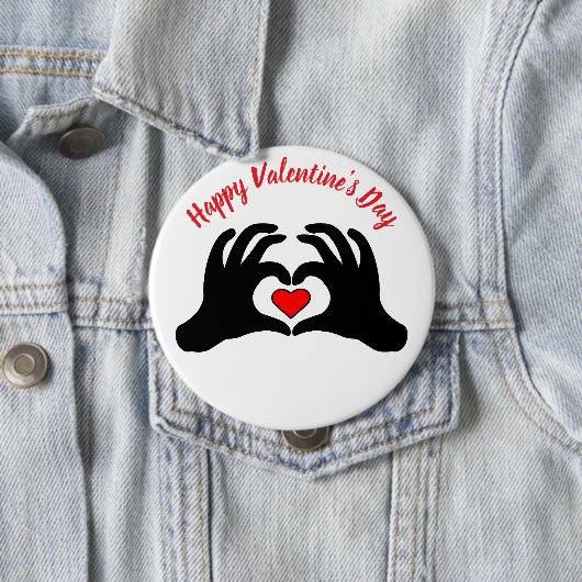 Happy Valentine's Day Heart Hands Button 缶バッジ (インサイチュ)