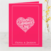 Happy Valentines Day Heart Shape Greeting Card カード (黄色い花)