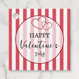 Happy Valentine's Day Heart Stripes Favor Tags フェイバータグ