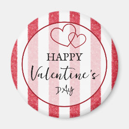 Happy Valentine's Day Heart Stripes Magnet マグネット