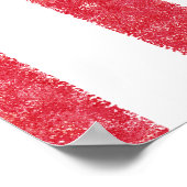 Happy Valentine's Day Heart Stripes Poster ポスター (角)