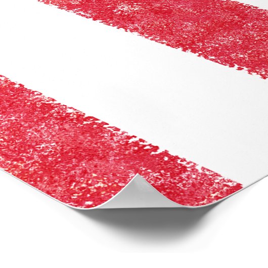 Happy Valentine's Day Heart Stripes Poster ポスター (角)