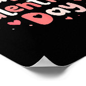 Happy Valentines Day Heart Teacher Funny Matching ポスター (角)