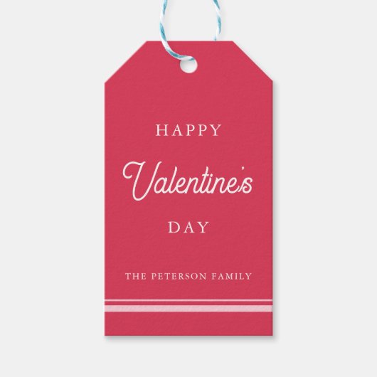 Happy Valentine's Day Heart Valentines ギフトタグ (正面)