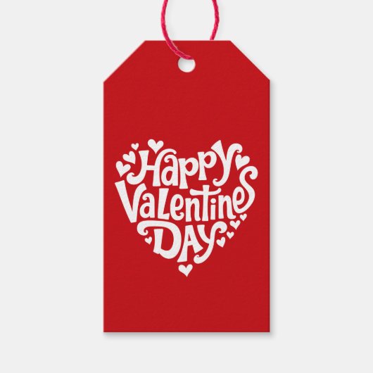 Happy Valentine's Day Hearts ギフトタグ (正面)