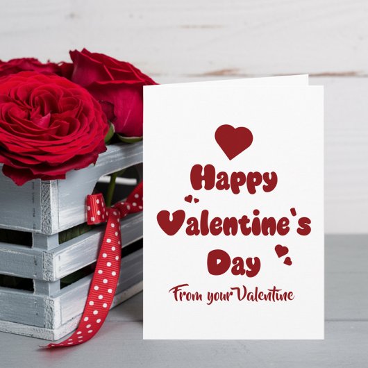 Happy Valentine's Day Hearts Cute シーズンカード