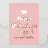 Happy Valentine's Day Hearts Cute 箔シーズンカード (正面)