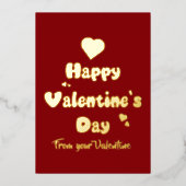 Happy Valentine's Day Hearts Cute 箔シーズンカード (正面)