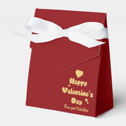Happy Valentine's Day Hearts Cute Favor Box フェイバーボックス (正面サイド)