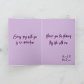 Happy Valentines day Hearts Glitter Purple card カード (内部)