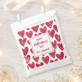 Happy Valentines Day Kids Classrooom Red Hearts フェイバーバッグ (クリップ留めされた状態)