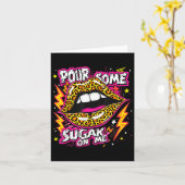 Happy Valentine's Day Leopard Lips Ur Some Sugar A カード (黄色い花)