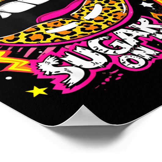 Happy Valentine's Day Leopard Lips Ur Some Sugar A ポスター (角)