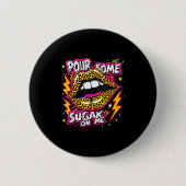 Happy Valentine's Day Leopard Lips Ur Some Sugar A 缶バッジ (正面)