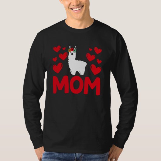 Happy Valentine's Day Llama Mom Mothers Day Valent Tシャツ (正面)