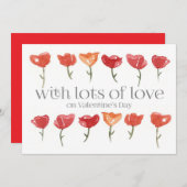 Happy Valentine's Day Lots of Love Flowers シーズンカード (正面/裏面)