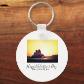 Happy Valentine's day love add name photo simple g キーホルダー (裏面)