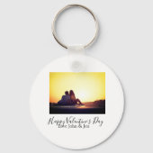 Happy Valentine's day love add name photo simple g キーホルダー (裏面)