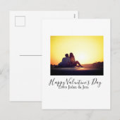 Happy Valentine's day love add name photo simple g シーズンポストカード (正面/裏面)