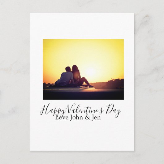 Happy Valentine's day love add name photo simple g シーズンポストカード (正面)