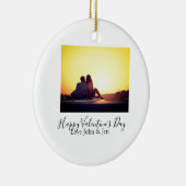 Happy Valentine's day love add name photo simple g セラミックオーナメント (右)