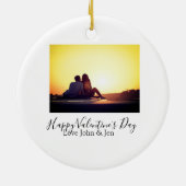 Happy Valentine's day love add name photo simple g セラミックオーナメント (裏面)