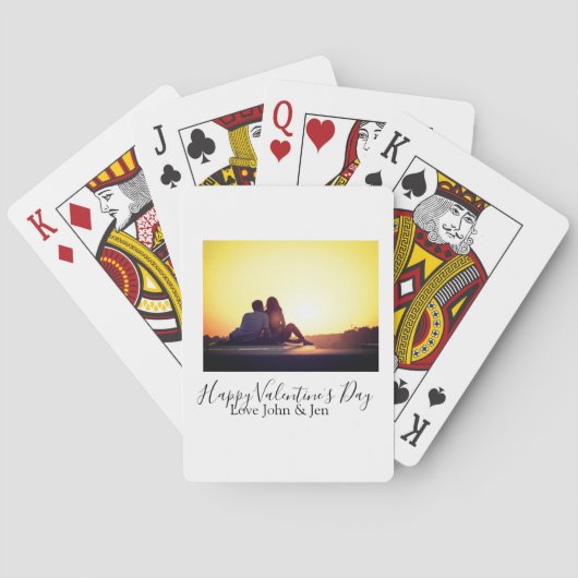 Happy Valentine's day love add name photo simple g トランプ (裏面)