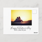 Happy Valentine's day love add name photo simple g ポストカード (裏面)