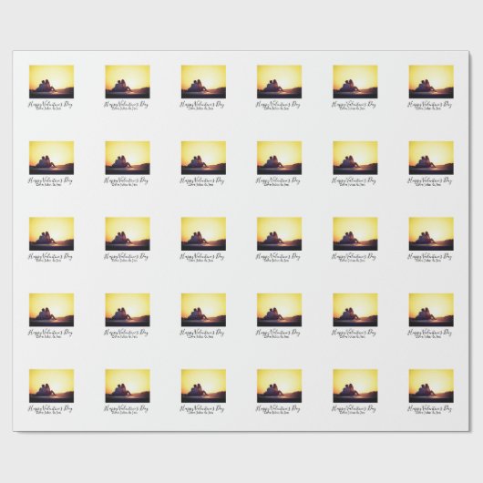 Happy Valentine's day love add name photo simple g ラッピングペーパー (フラット)